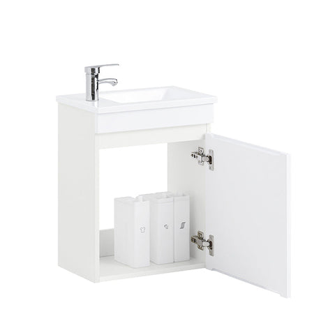 Rootz Narrow Sink Cabinet - Bathroom Cabinet - Wall Hung Cabinet - Space-Saving Design - Scratch-Resistant - 41x52x25cm