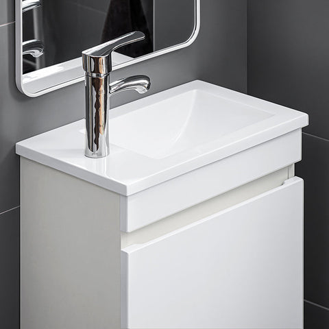 Rootz Narrow Sink Cabinet - Bathroom Cabinet - Wall Hung Cabinet - Space-Saving Design - Scratch-Resistant - 41x52x25cm