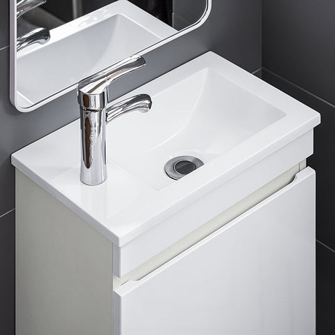 Rootz Narrow Sink Cabinet - Bathroom Cabinet - Wall Hung Cabinet - Space-Saving Design - Scratch-Resistant - 41x52x25cm
