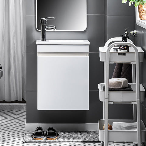 Rootz Narrow Sink Cabinet - Bathroom Cabinet - Wall Hung Cabinet - Space-Saving Design - Scratch-Resistant - 41x52x25cm