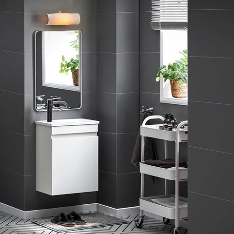Rootz Narrow Sink Cabinet - Bathroom Cabinet - Wall Hung Cabinet - Space-Saving Design - Scratch-Resistant - 41x52x25cm