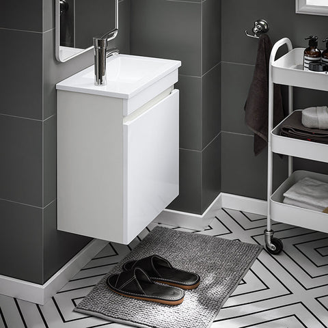 Rootz Narrow Sink Cabinet - Bathroom Cabinet - Wall Hung Cabinet - Space-Saving Design - Scratch-Resistant - 41x52x25cm