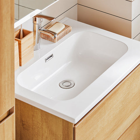 Rootz Bathroom Sink Unit - Vanity Cabinet - Bathroom Storage - Wall Mounted - Anti-Rot Design - 61x54x46cm