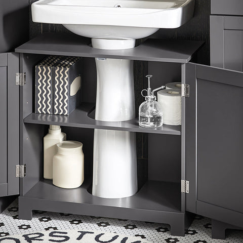 Rootz Bathroom Vanity Cabinet - Sink Base Unit - Storage Organizer - MDF Construction - Magnetic Lock - Adjustable Shelf - 60cm x 60cm x 30cm