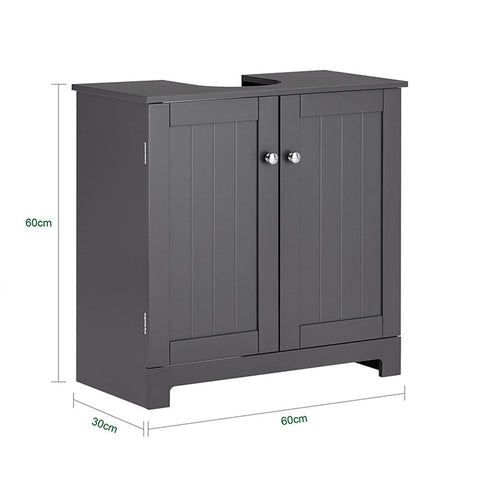 Rootz Bathroom Vanity Cabinet - Sink Base Unit - Storage Organizer - MDF Construction - Magnetic Lock - Adjustable Shelf - 60cm x 60cm x 30cm