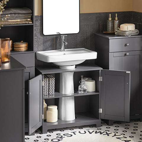 Rootz Bathroom Vanity Cabinet - Sink Base Unit - Storage Organizer - MDF Construction - Magnetic Lock - Adjustable Shelf - 60cm x 60cm x 30cm