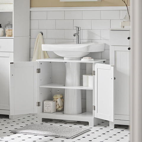 Rootz Sink Base Cabinet - Bathroom Vanity - Storage Cabinet - Magnetic Locking - Adjustable Shelf - MDF Construction - 60cm x 60cm x 30cm