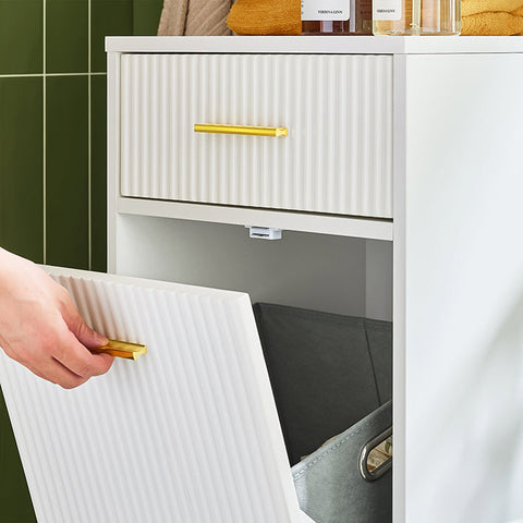 Rootz Hidden Laundry Basket - Concealed Hamper - Removable Bin - Aesthetic Solution - 40x95x40cm