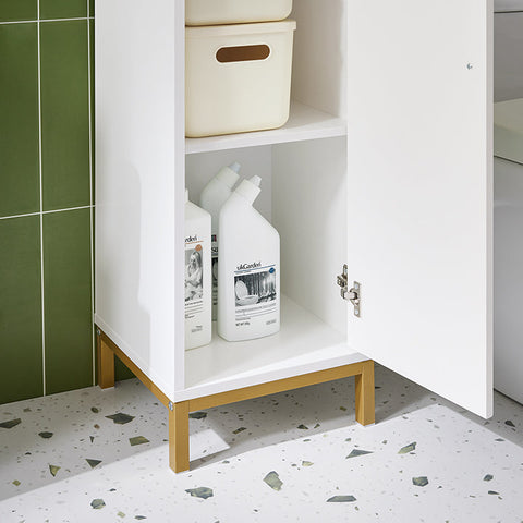 Rootz Tall Cabinet - Bathroom Storage - Slim Organizer - Elegant Design - 30x170x30cm