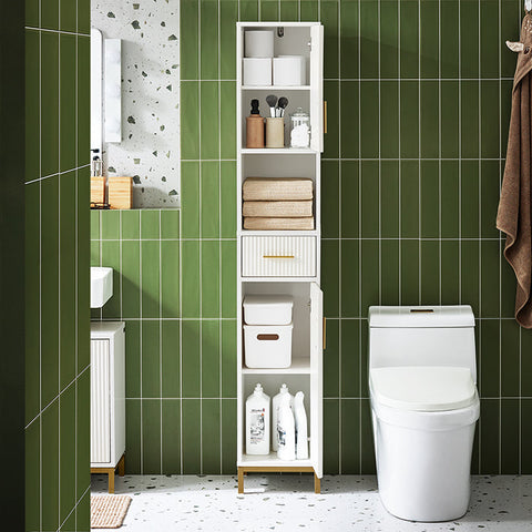 Rootz Tall Cabinet - Bathroom Storage - Slim Organizer - Elegant Design - 30x170x30cm