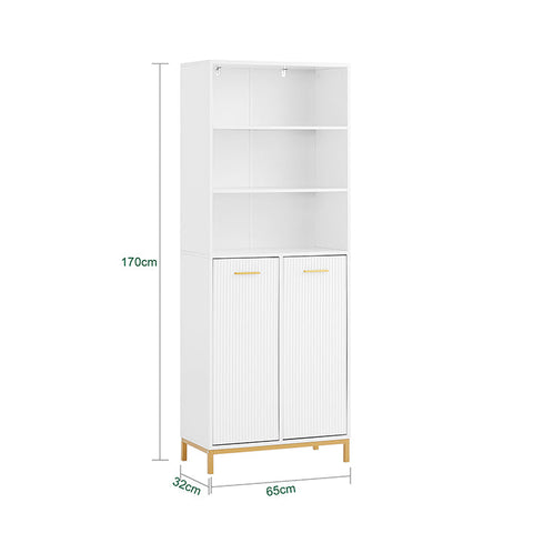 Rootz Tall Cabinet - Storage Organizer - Bathroom Shelf - Elegant Design - 65x170x32cm