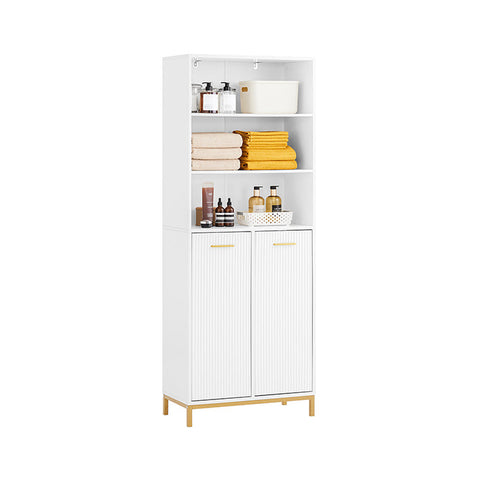 Rootz Tall Cabinet - Storage Organizer - Bathroom Shelf - Elegant Design - 65x170x32cm