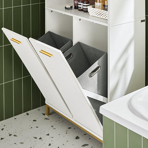 Rootz Tall Cabinet - Storage Organizer - Bathroom Shelf - Elegant Design - 65x170x32cm