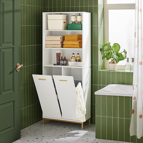 Rootz Tall Cabinet - Storage Organizer - Bathroom Shelf - Elegant Design - 65x170x32cm