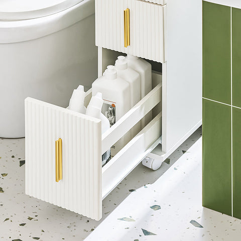Rootz Niche Rolling Storage Cart - Slim Cart - Mobile Organizer - Space-Saving - 3 Drawers - 20x70x60cm