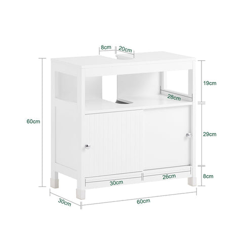 Rootz Base Cabinet - Storage Cabinet - Sliding Door Cabinet - Space-Saving Design - 60x60x30cm