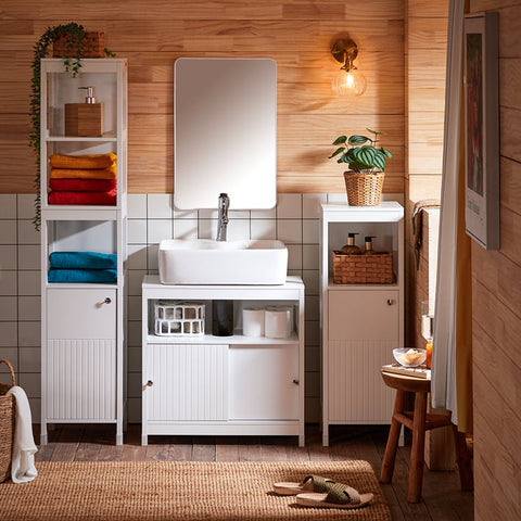 Rootz Base Cabinet - Storage Cabinet - Sliding Door Cabinet - Space-Saving Design - 60x60x30cm