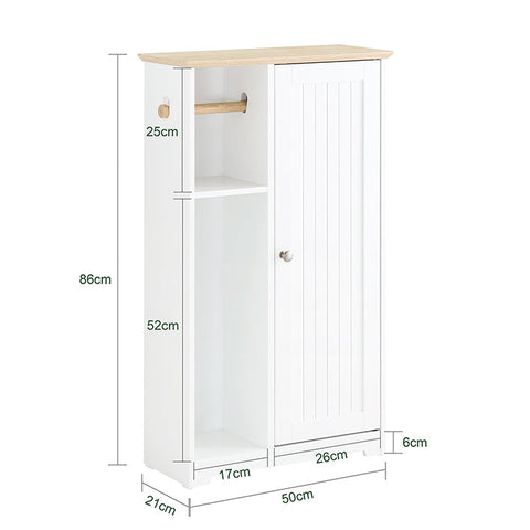 Rootz Modern Bathroom Cabinet - Vanity Storage - Toilet Organizer - Waterproof - 50cm x 86cm x 21cm