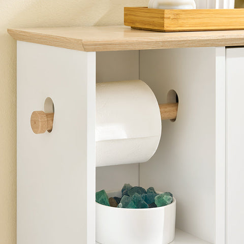 Rootz Modern Bathroom Cabinet - Vanity Storage - Toilet Organizer - Waterproof - 50cm x 86cm x 21cm