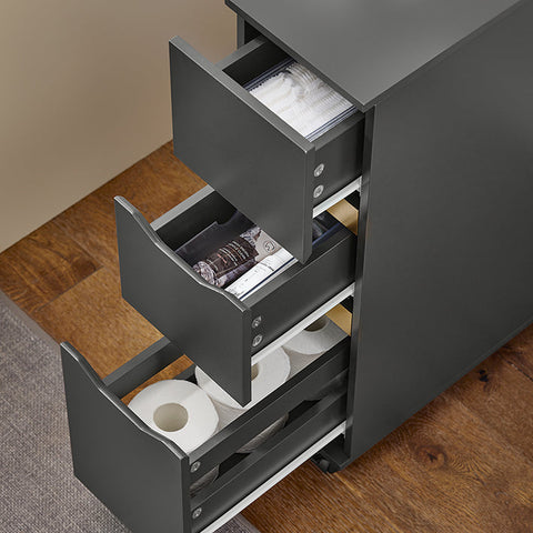 Rootz Mobile Storage Trolley - Rolling Cart - Space Organizer - Ample Storage - 20x70x60cm