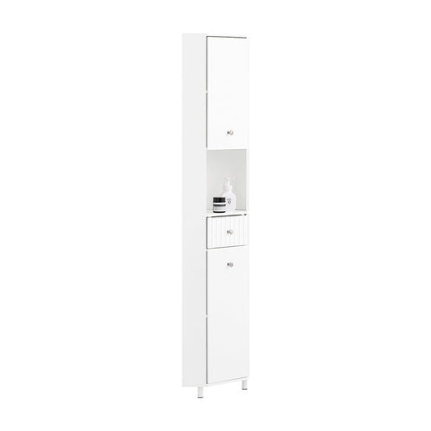 Rootz Tall Bathroom Cabinet - Corner Cabinet - Slim Storage Unit - Space Saving Design - 44cm x 171cm x 31cm