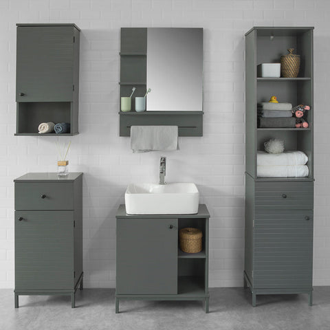 Rootz Wall Cabinet - Bathroom Storage - Medicine Cabinet - Dust & Water Resistant - Easy Access Open Shelf - Versatile Design - 40cm x 76cm x 21cm
