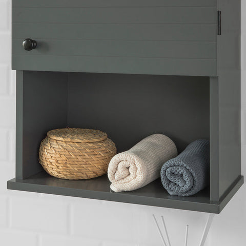 Rootz Wall Cabinet - Bathroom Storage - Medicine Cabinet - Dust & Water Resistant - Easy Access Open Shelf - Versatile Design - 40cm x 76cm x 21cm