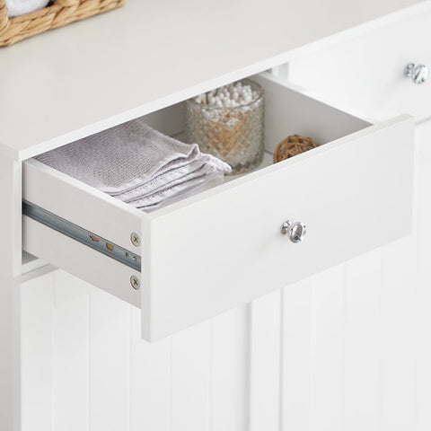 Rootz Linen Cupboard with Laundry Bags - Laundry Collector - Laundry Basket - MDF Construction - Removable Bags - Flexible Storage - 78cm x 90cm x 38cm