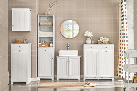 Rootz Linen Cupboard with Laundry Bags - Laundry Collector - Laundry Basket - MDF Construction - Removable Bags - Flexible Storage - 78cm x 90cm x 38cm