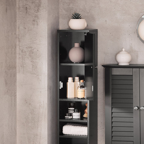 Rootz Tall Bathroom Cabinet - Storage Organizer - Freestanding Shelving Unit - Adjustable Shelves - Tip-Proof - Non-Slip Feet - 20cm x 180cm x 20cm
