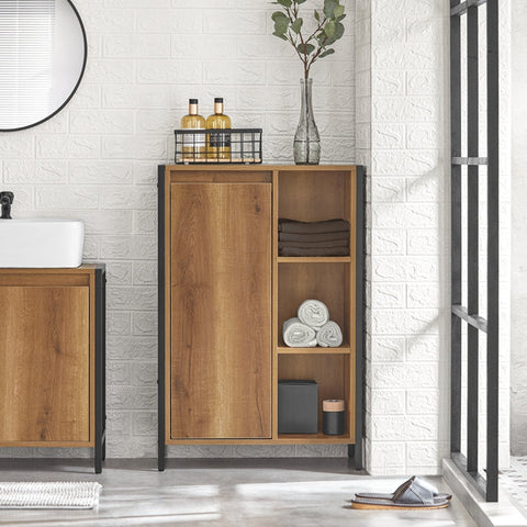 Rootz Linen Cupboard with Laundry Bags - Laundry Collector - Laundry Basket - Fleece Basket - Easy Assembly - Floor Leveling Feet - 60cm x 90cm x 30cm