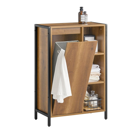 Rootz Linen Cupboard with Laundry Bags - Laundry Collector - Laundry Basket - Fleece Basket - Easy Assembly - Floor Leveling Feet - 60cm x 90cm x 30cm