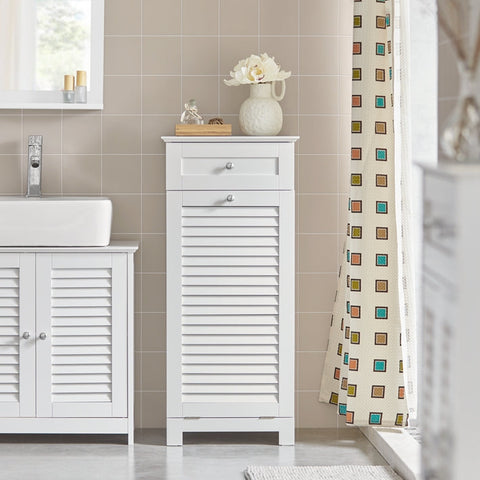 Rootz Laundry Cupboard with Laundry Bag - Laundry Collector - Laundry Basket - MDF Construction - Fleece Basket - Flexible Storage - 40cm x 90cm x 38cm