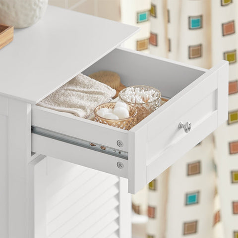 Rootz Laundry Cupboard with Laundry Bag - Laundry Collector - Laundry Basket - MDF Construction - Fleece Basket - Flexible Storage - 40cm x 90cm x 38cm