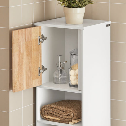 Rootz Tall Bathroom Cabinet - Linen Closet - Storage Organizer - MDF and Rubber Wood - Ample Storage Space - Stable Design - Easy Assembly - 31cm x 170cm x 32cm