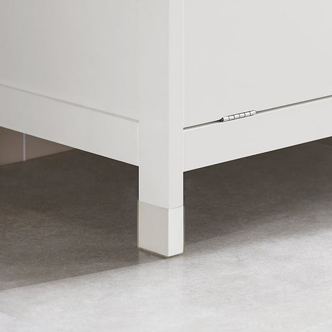 Rootz Linen Closet Laundry Collector - Laundry Basket - Bathroom Cabinet - White - Moisture-Resistant Foot Pad - Easy Assembly - 80cm x 91cm x 38cm