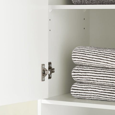 Rootz Tall Bathroom Cabinet - Storage Organizer - Bathroom Shelf - Adjustable Shelves - Anti-Tip Design - MDF & Rubber Wood - 35cm x 170cm x 33cm