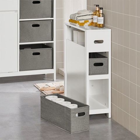 Rootz Niche Shelf with 2 Baskets - Kitchen Storage - Bathroom Organizer - MDF and Pine Construction - Moisture-Resistant Foot Pad - Easy Assembly - 20cm x 70cm x 60cm