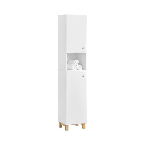 Rootz Tall Bathroom Cabinet - Storage Organizer - Bathroom Shelf - Adjustable Shelves - Anti-Tip Design - MDF Construction - 34cm x 170.5cm x 30cm