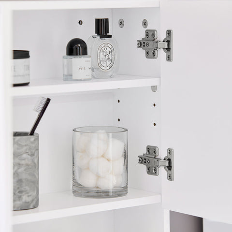 Rootz Mirror Cabinet with Adjustable Shelves - Wall-Mounted Bathroom Cabinet - Space-Saving Storage Solution - MDF Construction - 48cm x 48cm x 17cm
