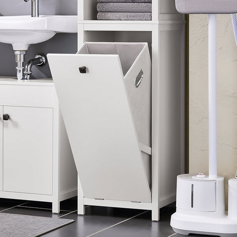 Rootz Bathroom Tall Cabinet - Linen Storage - Bathroom Organizer - MDF E1 PB E1 - 40kg Load Capacity - 40x173x35cm - Wall Mountable