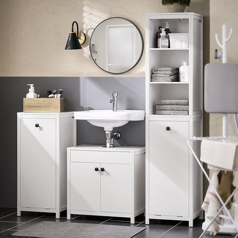 Rootz Laundry Cabinet Set - Dirty Clothes Organizer - Storage Solution - MDF, PB - Anti-Tip Device - 40cm x 90cm x 35cm