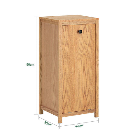 Rootz Linen Cupboard with Fold-Out Laundry Chest - Laundry Collector - Bathroom Cabinet - Moisture-Resistant - Anti-Tip Safety Feature - Easy Assembly - 40cm x 90cm x 35cm