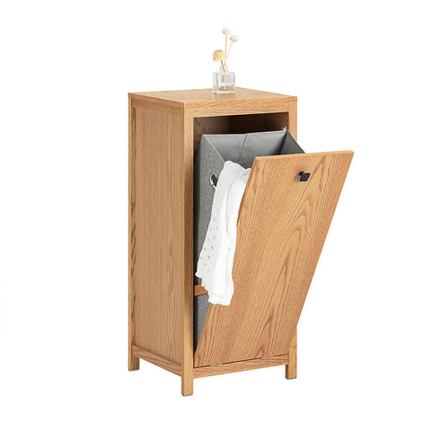 Rootz Linen Cupboard with Fold-Out Laundry Chest - Laundry Collector - Bathroom Cabinet - Moisture-Resistant - Anti-Tip Safety Feature - Easy Assembly - 40cm x 90cm x 35cm