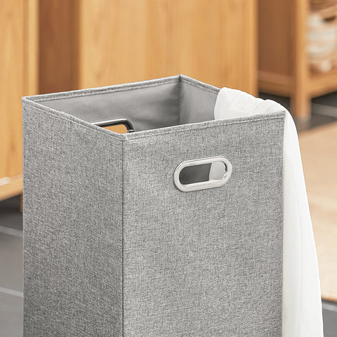 Rootz Linen Cupboard with Fold-Out Laundry Chest - Laundry Collector - Bathroom Cabinet - Moisture-Resistant - Anti-Tip Safety Feature - Easy Assembly - 40cm x 90cm x 35cm