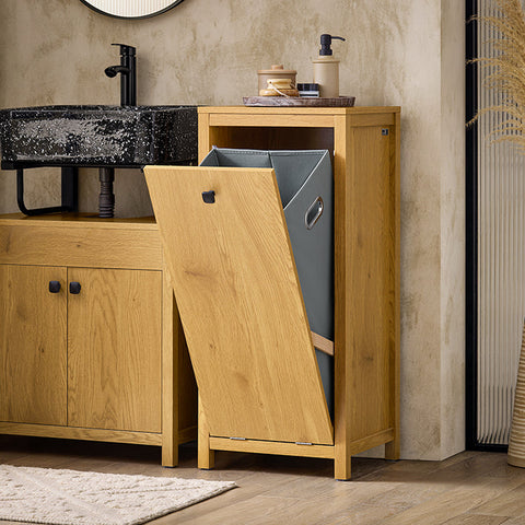 Rootz Laundry Cabinet Set - Tall Cabinet - Laundry Organizer - Anti-Tip Device - 40cm x 90cm x 35cm - 99cm x 43cm x 16cm Packaged