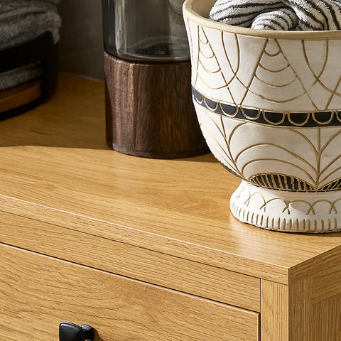 Rootz Laundry Basket Cabinet - Linen Storage - Sorting Compartments - Moisture Protection - 80cm x 90cm x 35cm - WhiteGrayYellow