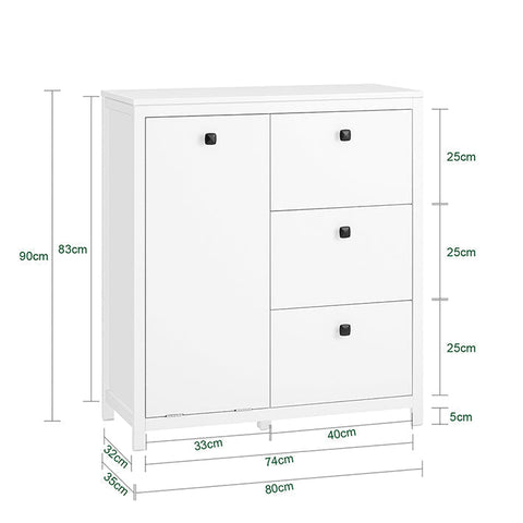 Rootz Laundry Cabinet Set - Linen Storage Unit - Clothes Organizer - MDF and PB Construction - 80cm x 90cm x 35cm - 32kg - Easy Assembly