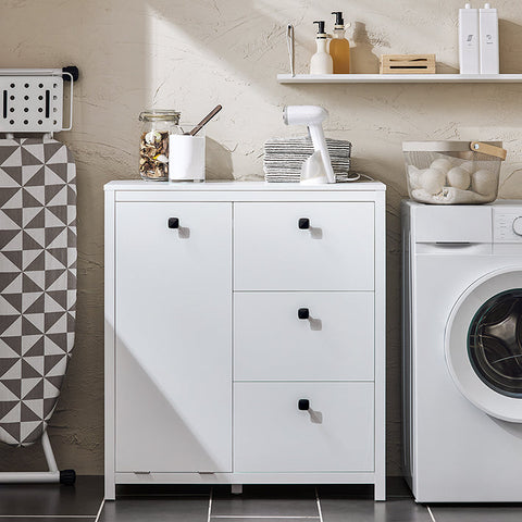 Rootz Laundry Cabinet Set - Linen Storage Unit - Clothes Organizer - MDF and PB Construction - 80cm x 90cm x 35cm - 32kg - Easy Assembly