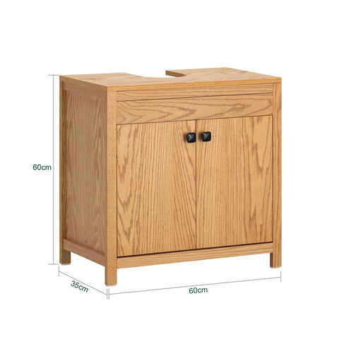 Rootz Sink Base Cabinet - Bathroom Cabinet - Washbasin Stand - Moisture Resistant - Adjustable Shelf - Easy Assembly - 60cm x 60cm x 35cm